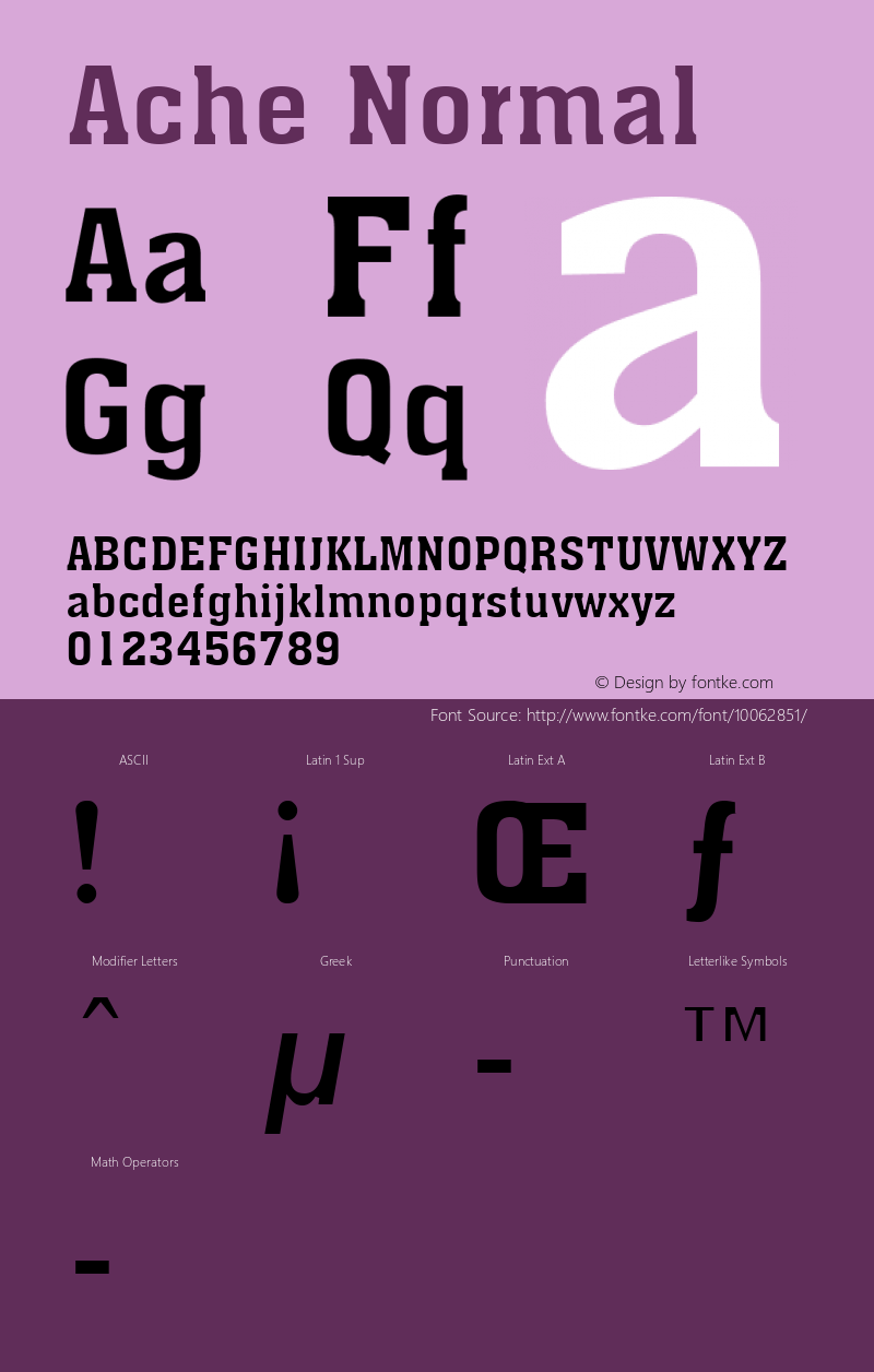 Ache Normal Altsys Fontographer 4.1 12/26/94 Font Sample