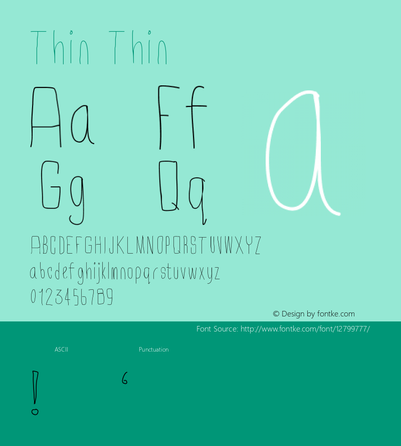 Thin Thin Version 001.000 Font Sample