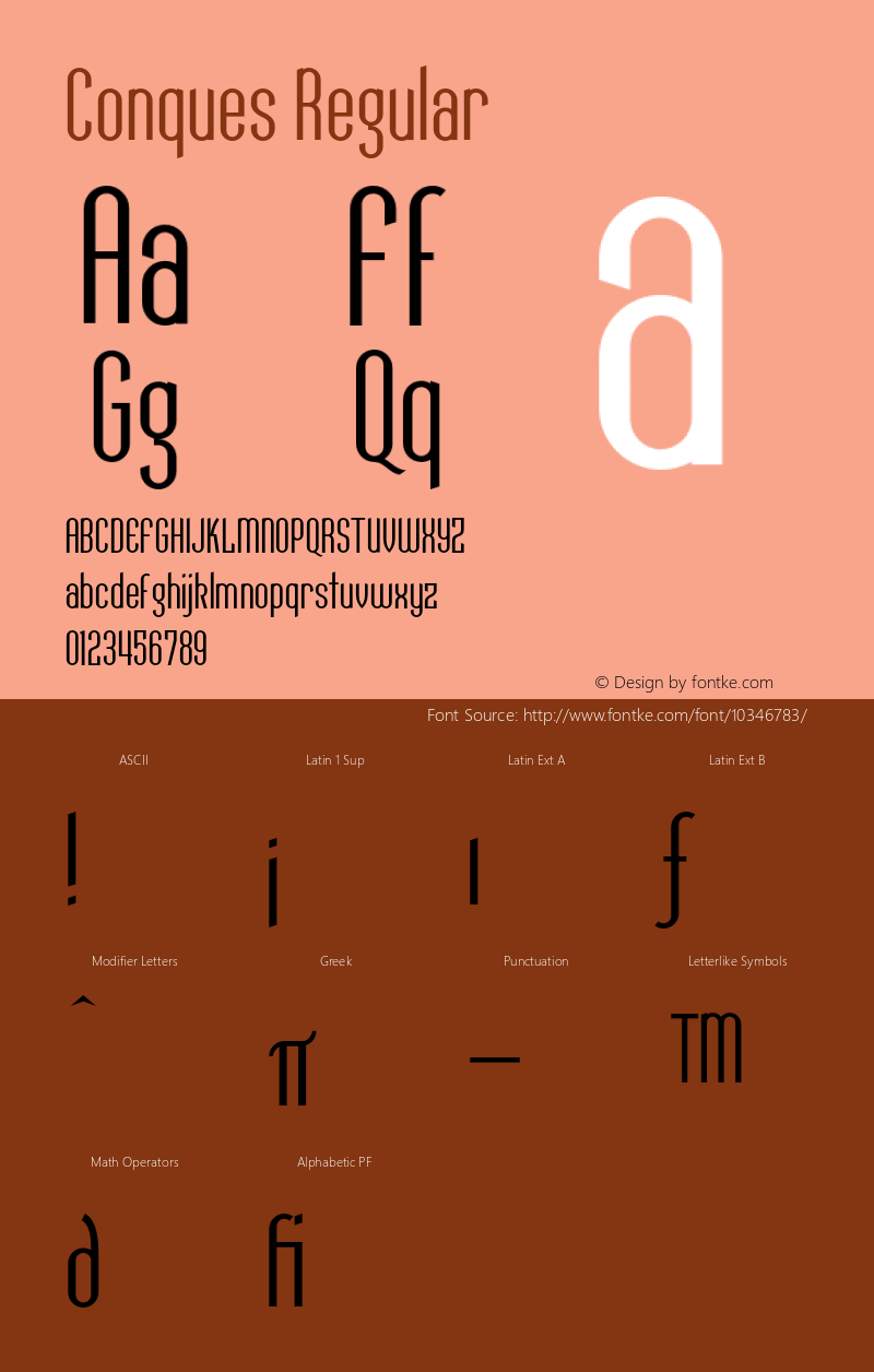 Conques Regular 001.000 Font Sample