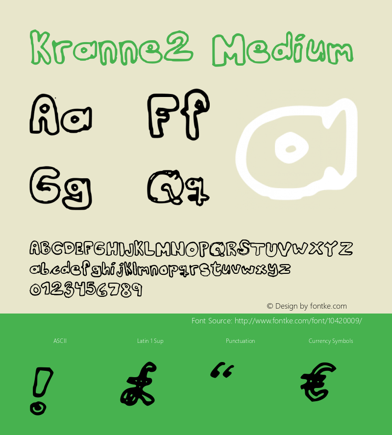 Kranne2 Medium Version 001.000 Font Sample