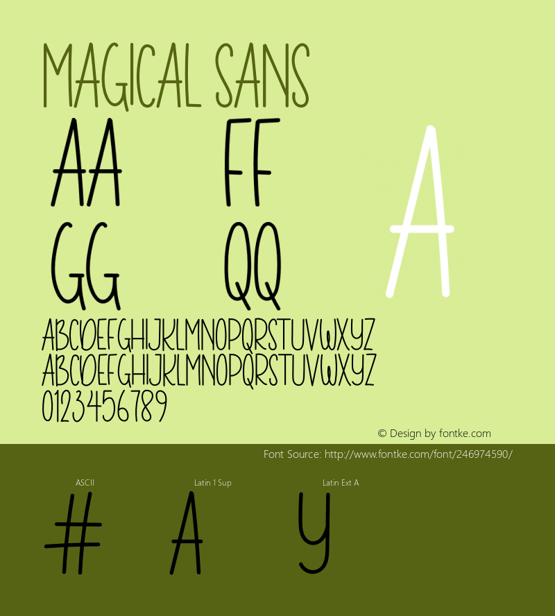 Magical Sans Version 1.002;Fontself Maker 3.5.4图片样张