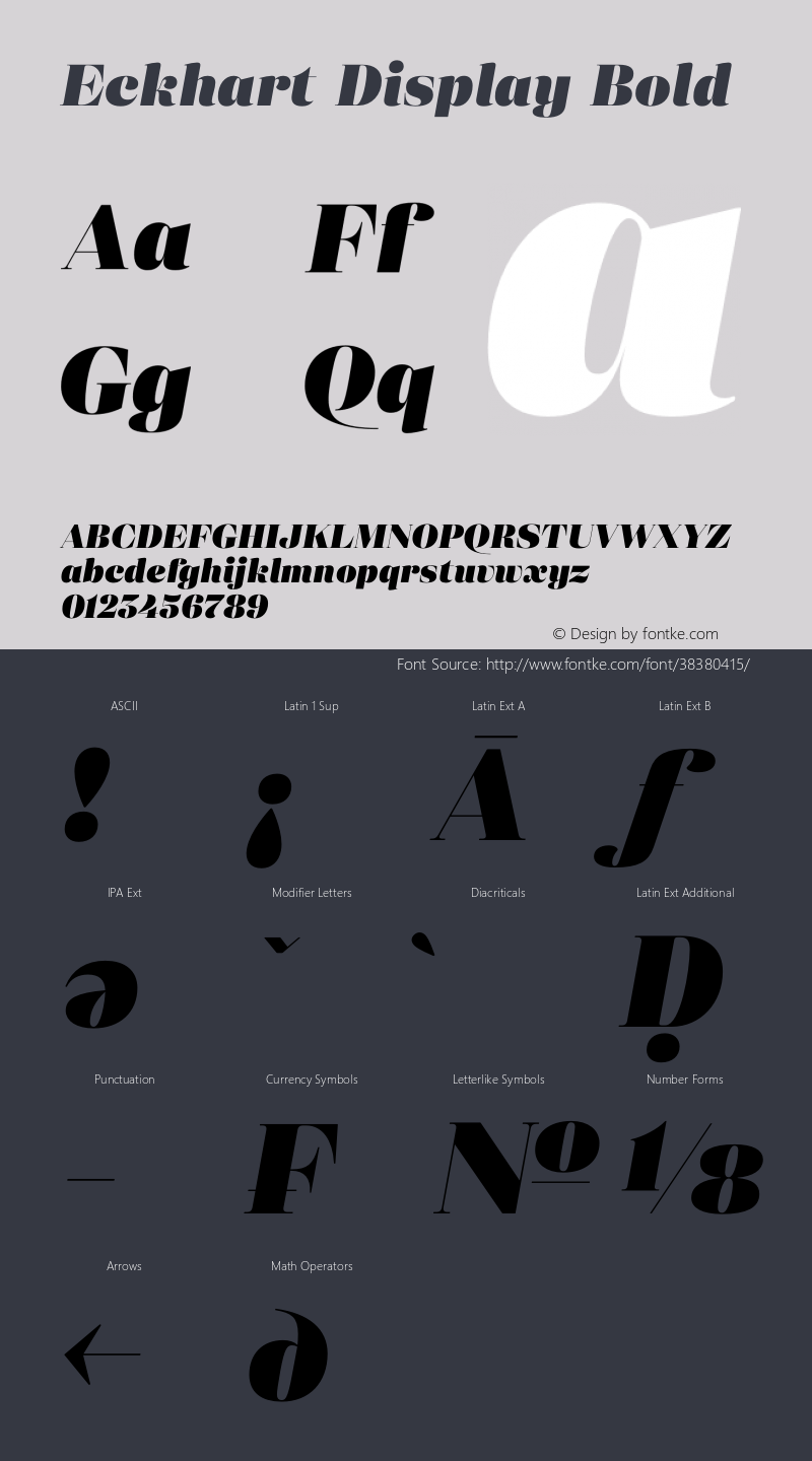 Eckhart Display Black Italic Version 1.000;hotconv 1.0.109;makeotfexe 2.5.65596 Font Sample