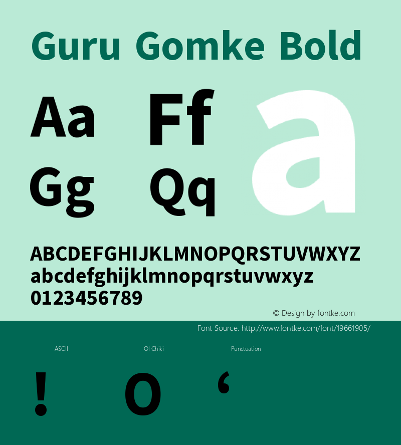 Guru Gomke Bold Version 1.000;PS 001.000;hotconv 1.0.70;makeotf.lib2.5.58329 DEVELOPMENT Font Sample