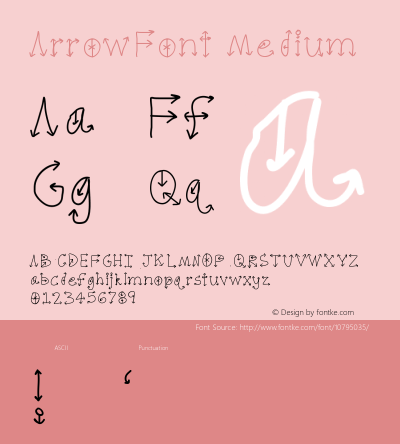 ArrowFont Medium Version 001.000 Font Sample