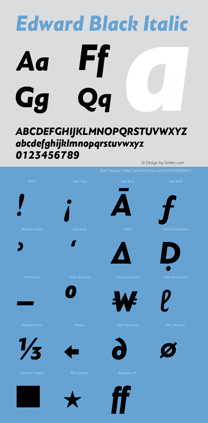 Edward-BlackItalic Version 4.001图片样张