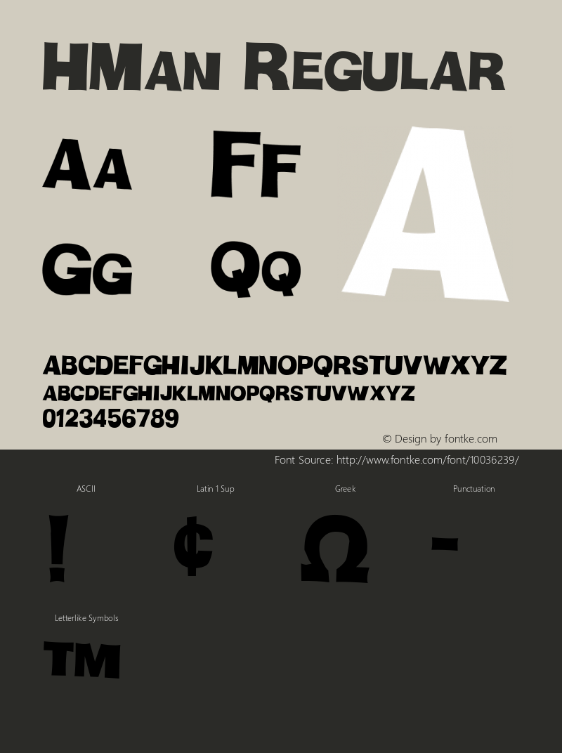 HMan Regular Macromedia Fontographer 4.1.5 6/13/97 Font Sample