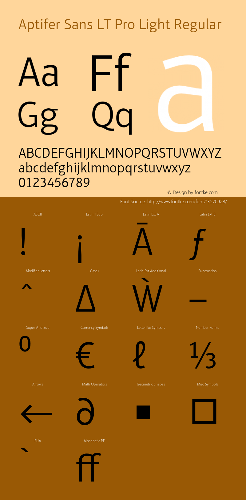 Aptifer Sans LT Pro Light Regular Version 1.000;PS 001.000;hotconv 1.0.38 Font Sample