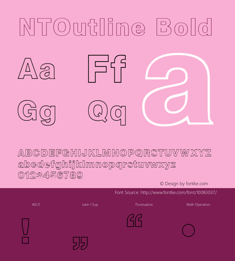 NTOutline Bold 1.0 Sun Oct 18 16:38:12 1992 Font Sample