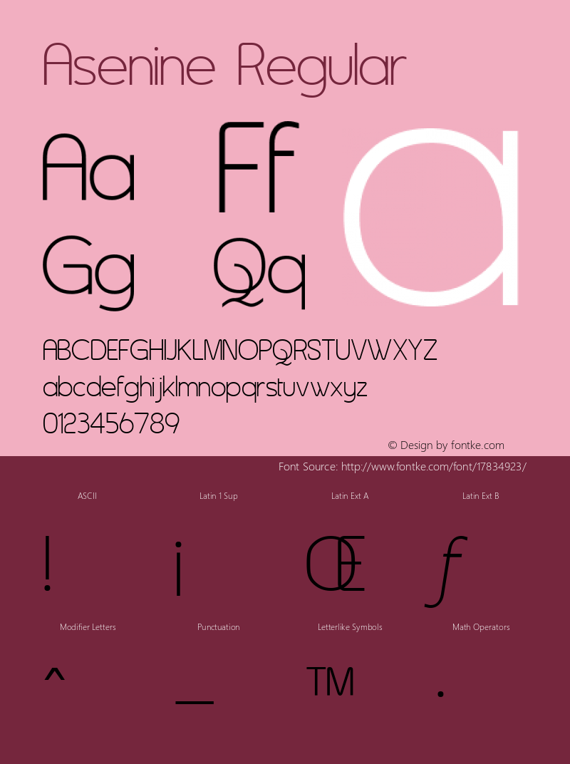 Asenine Regular 1 Font Sample