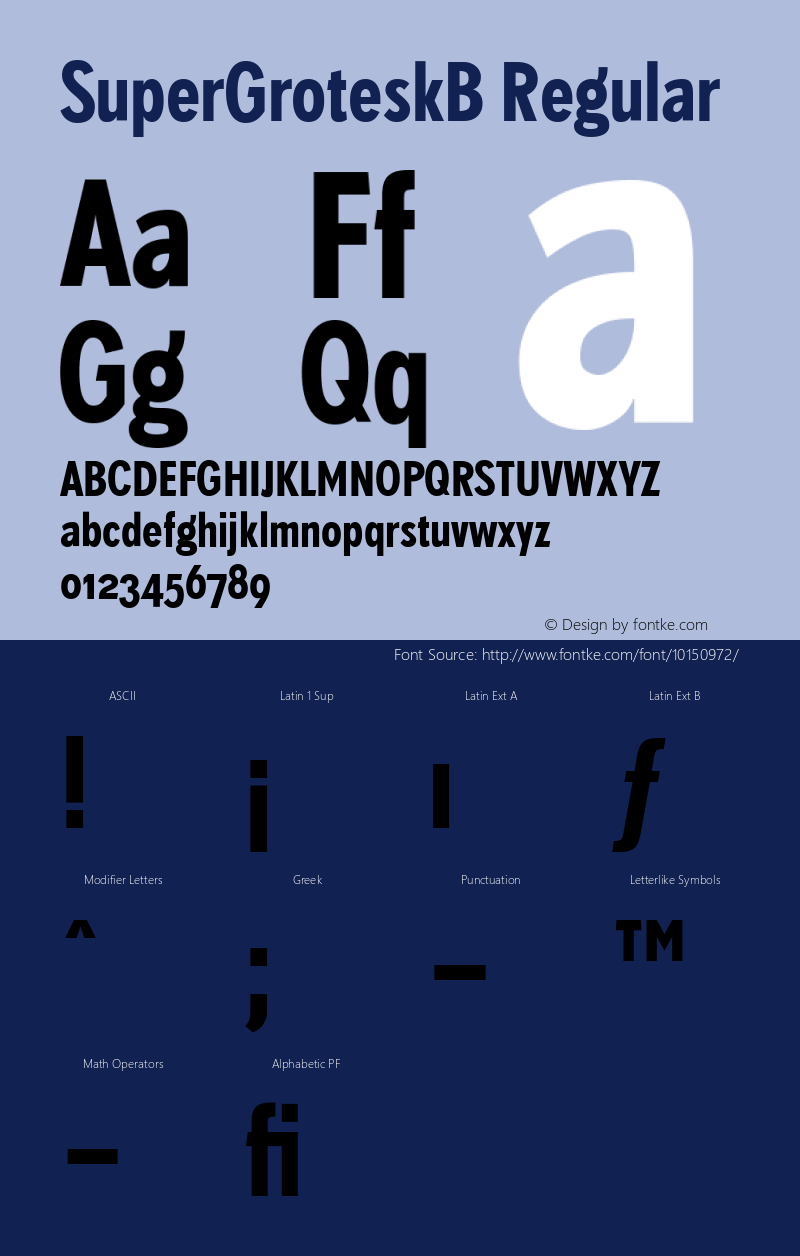 SuperGroteskB Regular Version 001.000 Font Sample