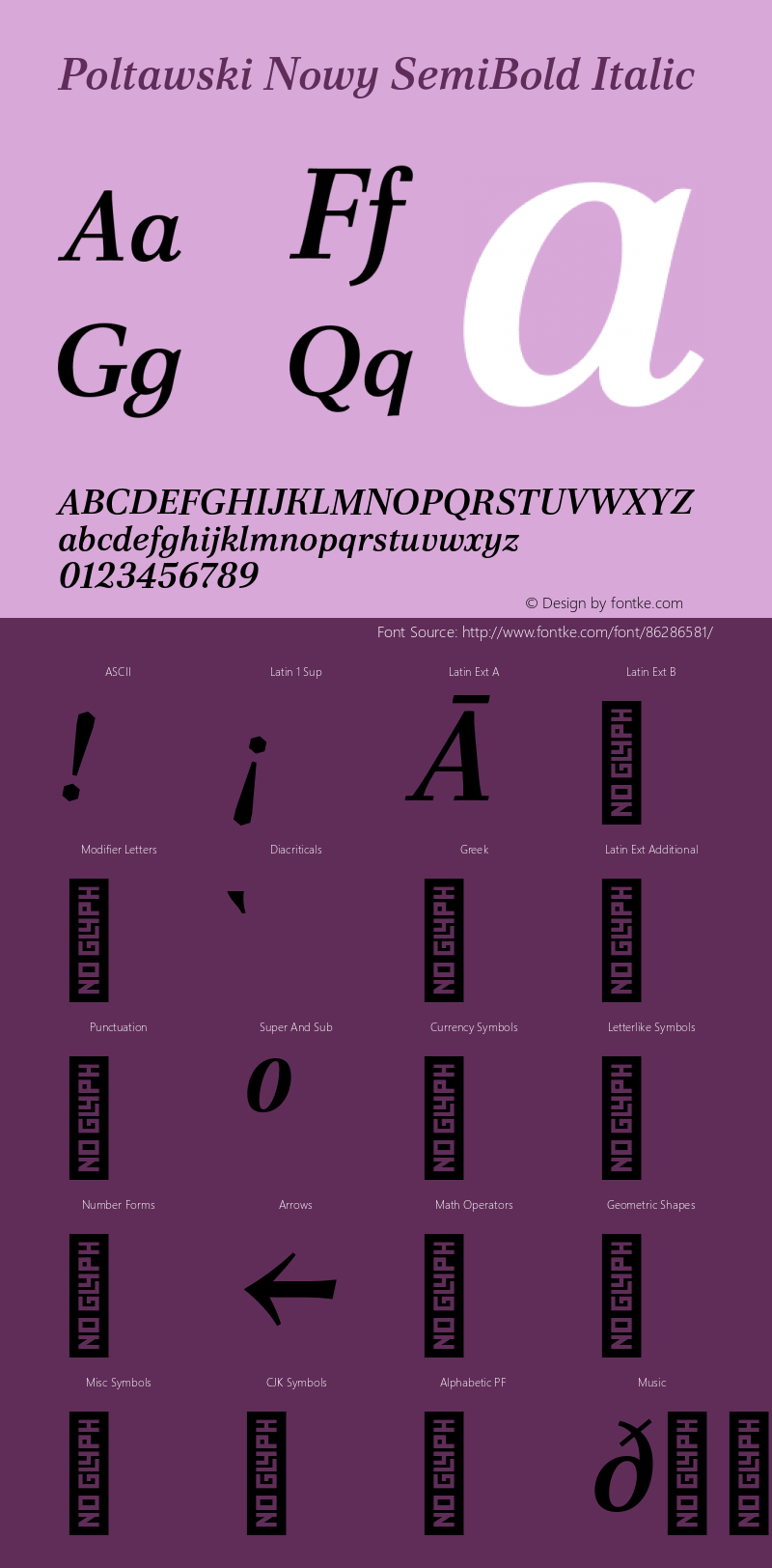 Poltawski Nowy SemiBold Italic Version 1.000;hotconv 1.0.109;makeotfexe 2.5.65596 Font Sample