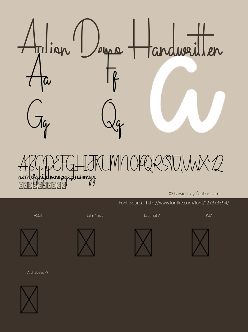 Aulion Demo Handwritten Version 1.001;Fontself Maker 3.5.1 Font Sample