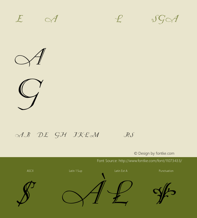 Eva AntiquaLtItSGA Version 001.000 Font Sample