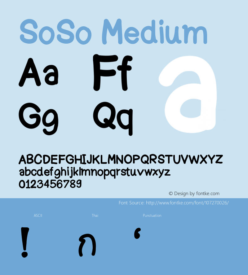 SoSo Version 001.000 Font Sample