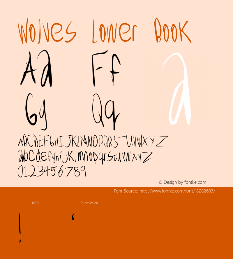 Wolves Lower Book Version  6/6/97 revision 0 Font Sample