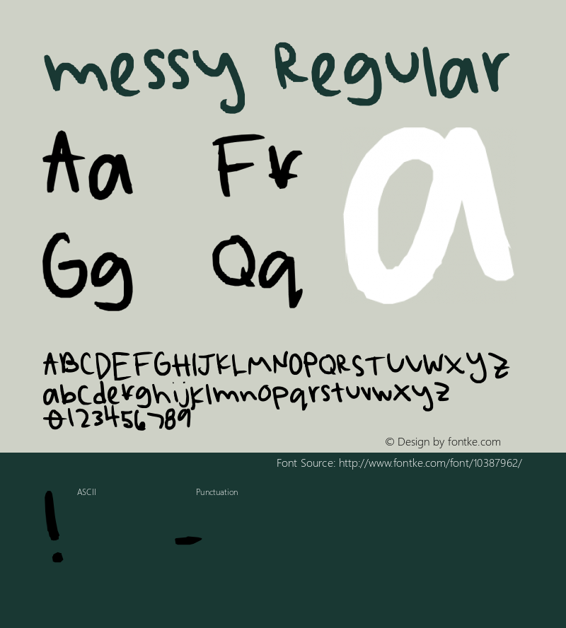 messy Regular Lanier My Font Tool for Tablet PC 1.0 Font Sample