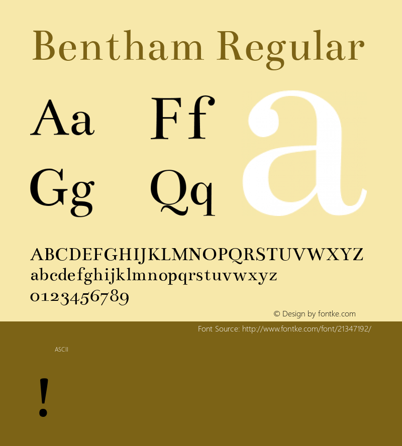 Bentham Version 1.0 Font Sample