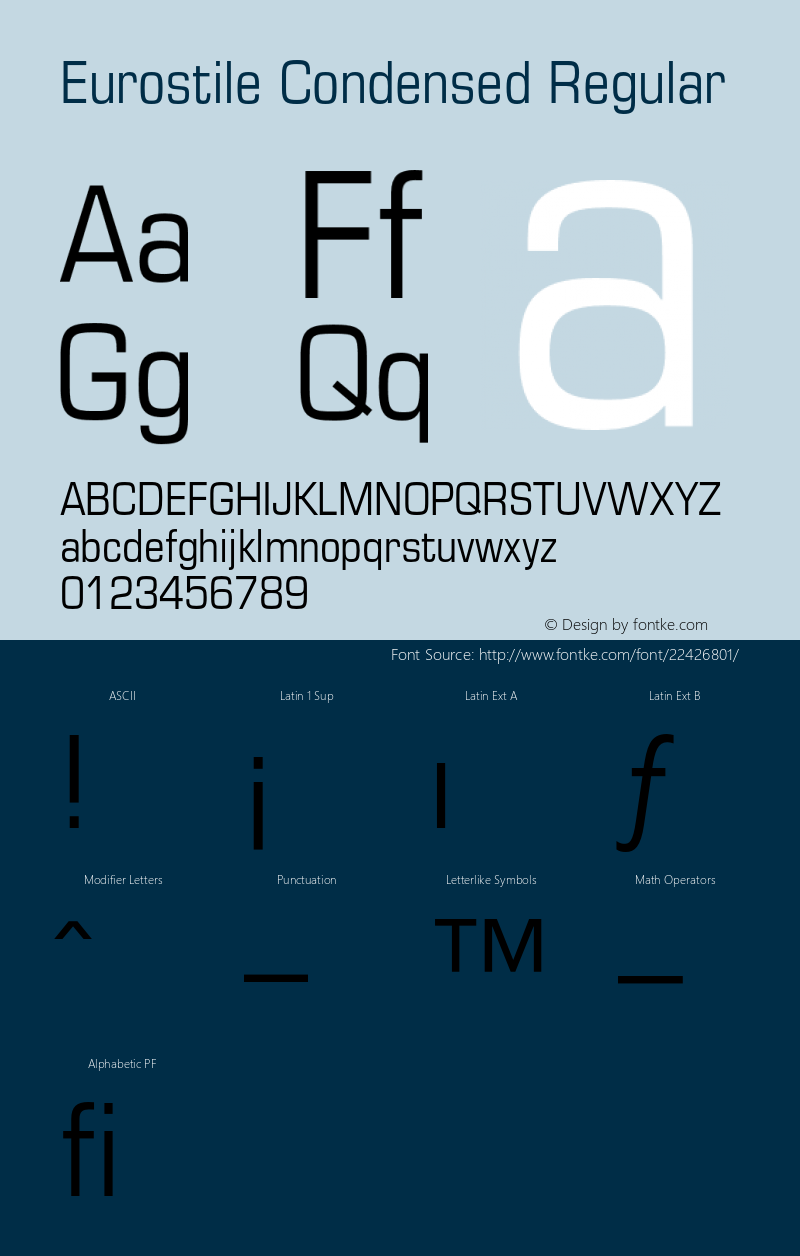 Eurostile-Condensed 001.001 Font Sample