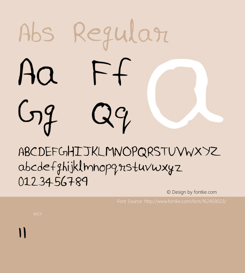 Abs Regular Version 001.011 Font Sample