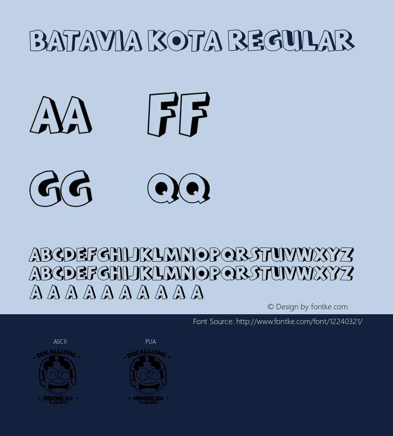 BATAVIA KOTA Regular Unknown Font Sample