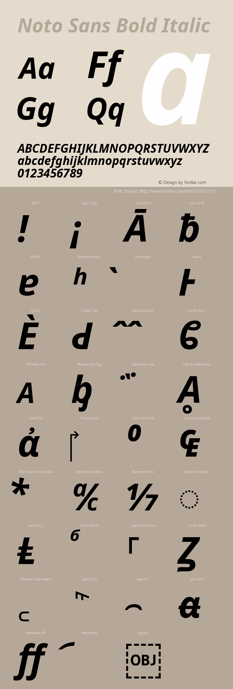 Noto Sans Bold Italic Version 2.003图片样张