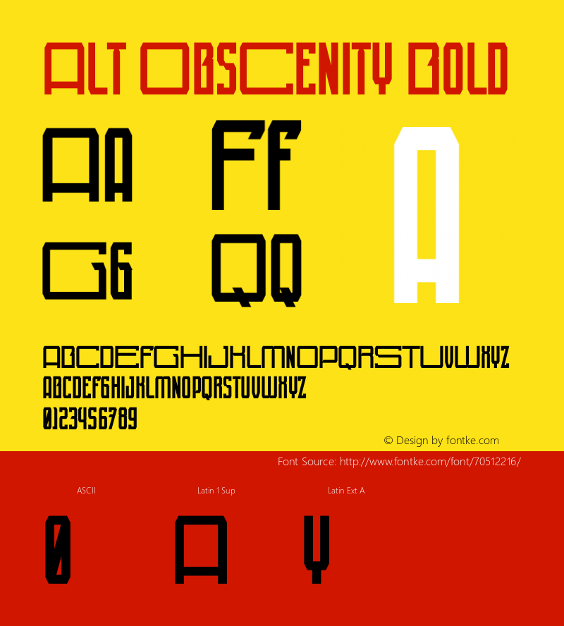 Alt ObsCenitY Bold Version 1.001;Fontself Maker 3.5.1 Font Sample