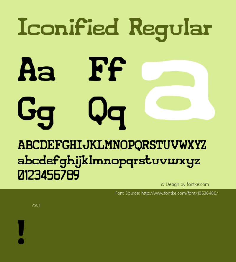 Iconified Regular 1 Font Sample