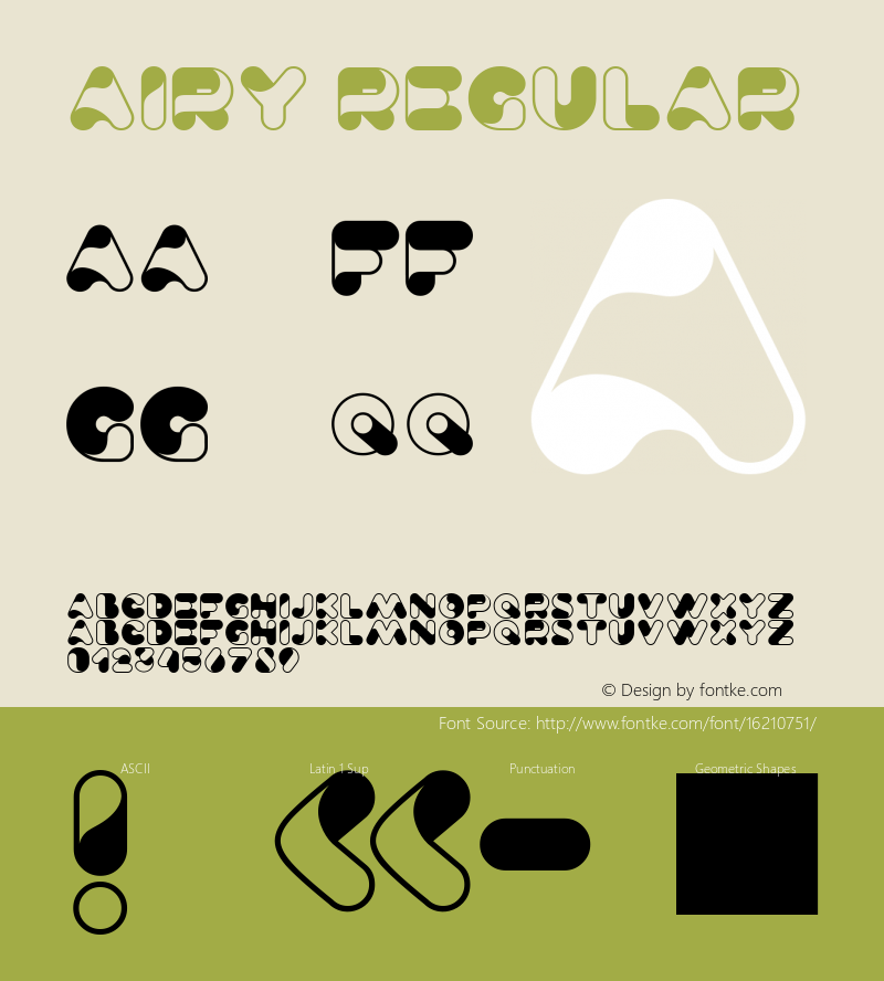 Airy Regular Version 1.00 February 5, 2016, initial release Font Sample