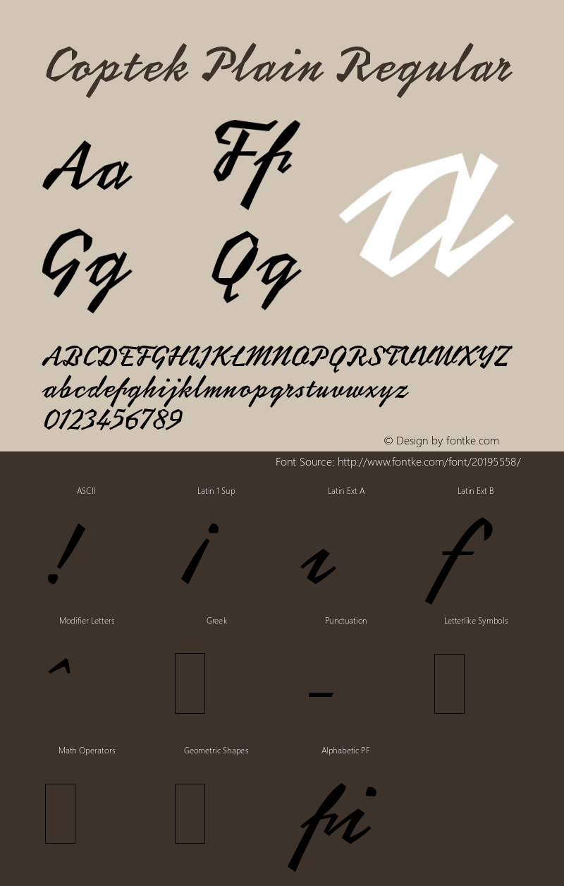 CoptekPlain 1.0 Font Sample