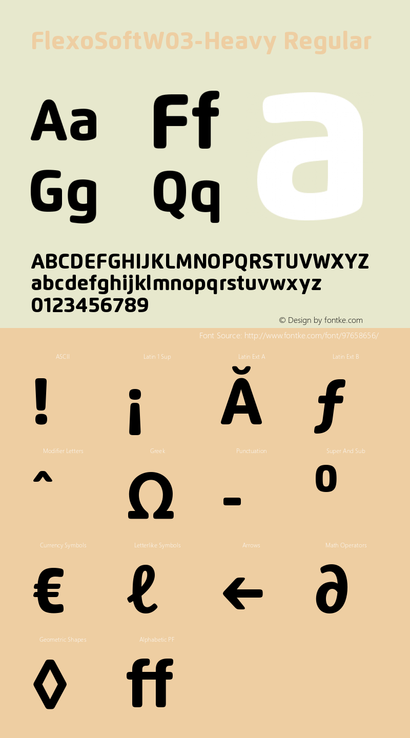 Flexo Soft W03 Heavy Version 1.07 Font Sample