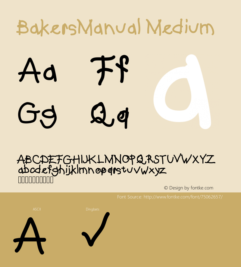 BakersManual Version 001.000 Font Sample