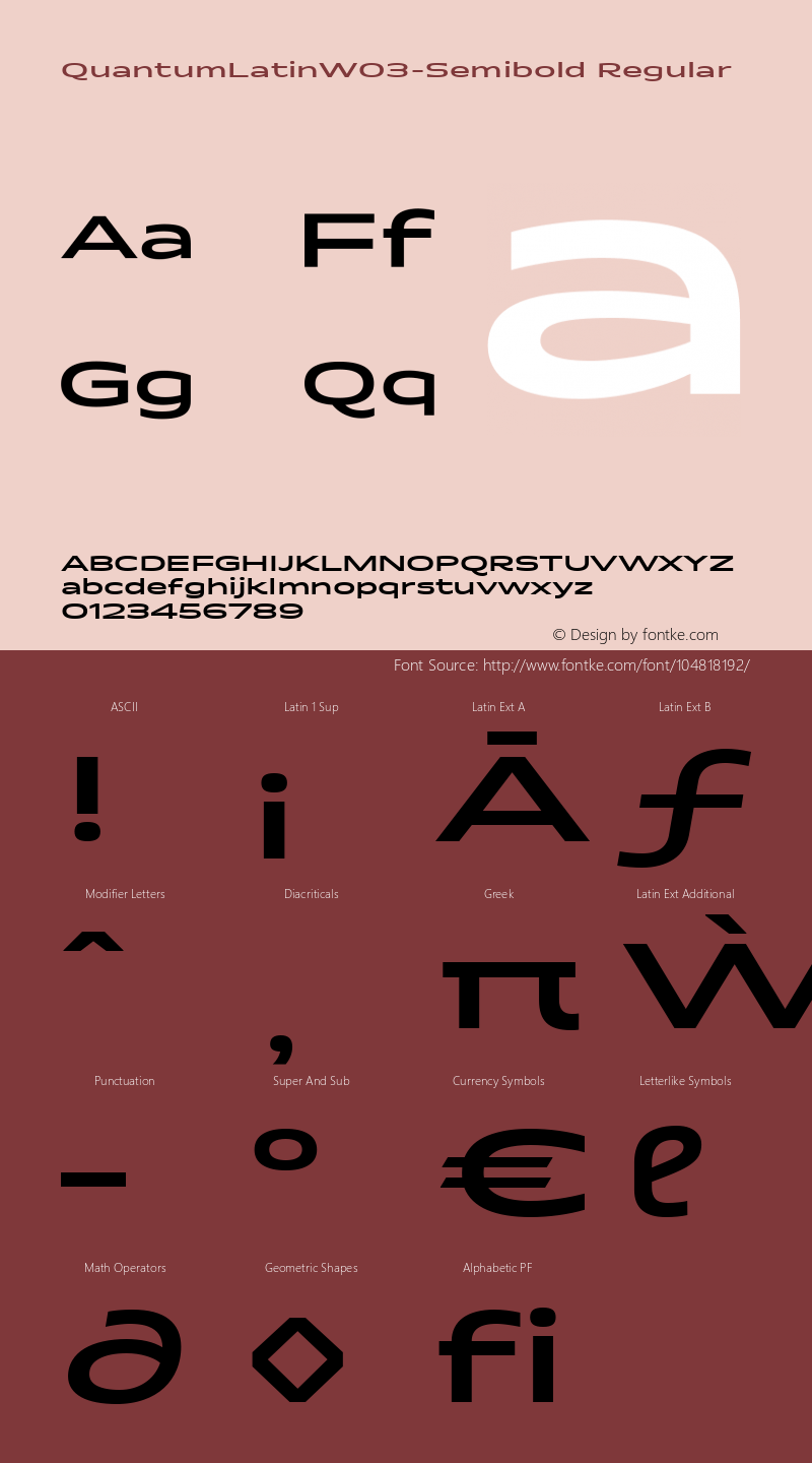 Quantum Latin W03 Semibold Version 1.00 Font Sample