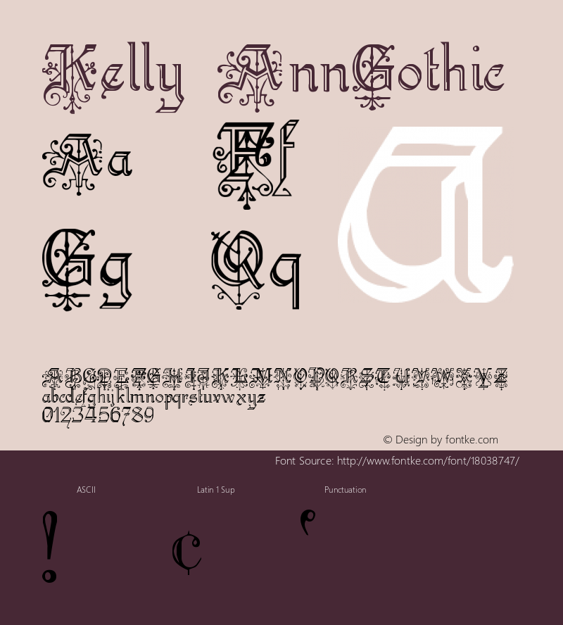 Kelly AnnGothic Version 001.000 Font Sample