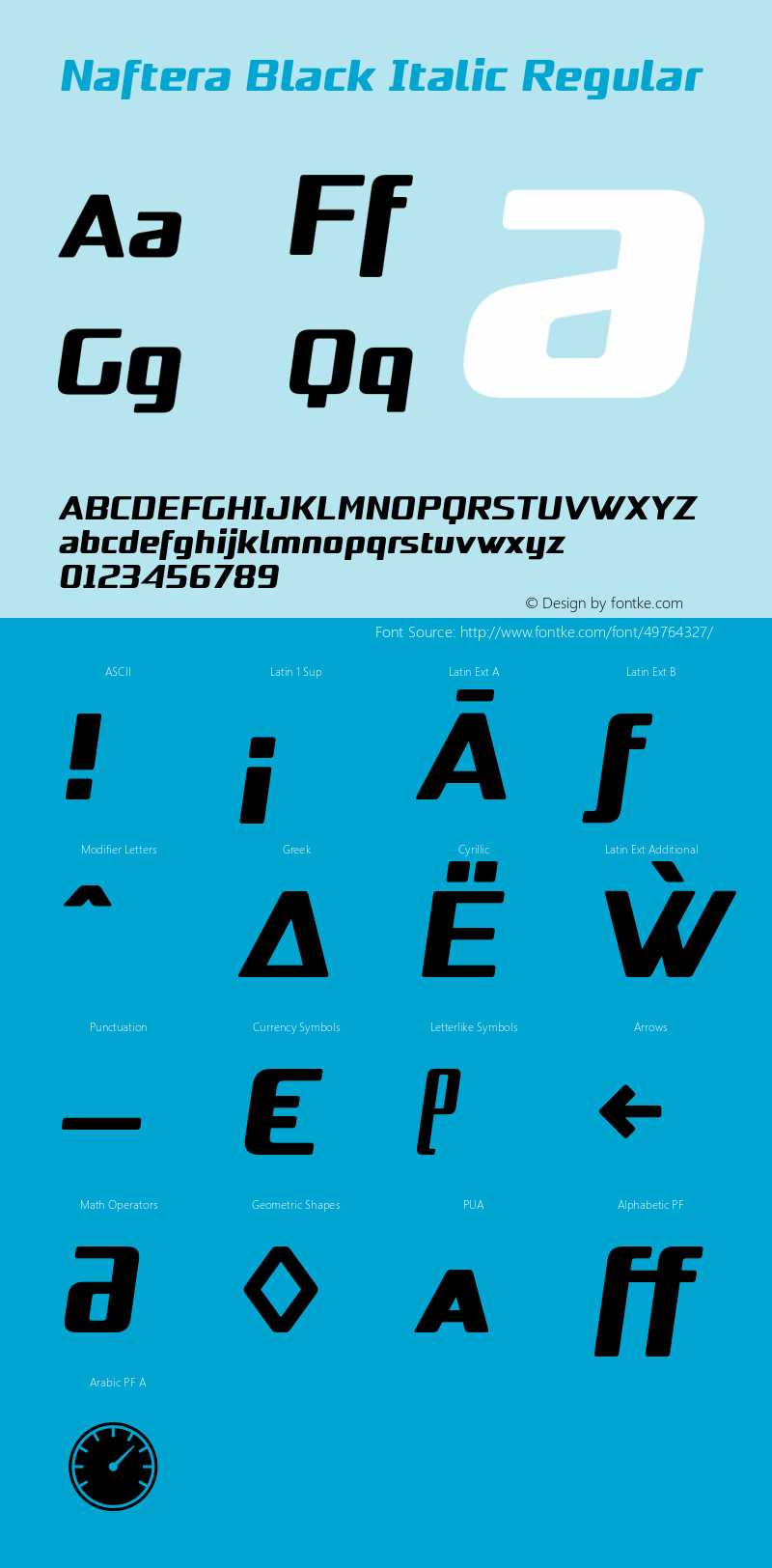 NafteraBlackItalic Version 1.000 2019 initial release Font Sample