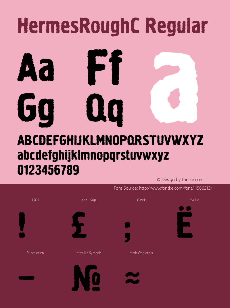 HermesRoughC Regular Version 001.000 Font Sample