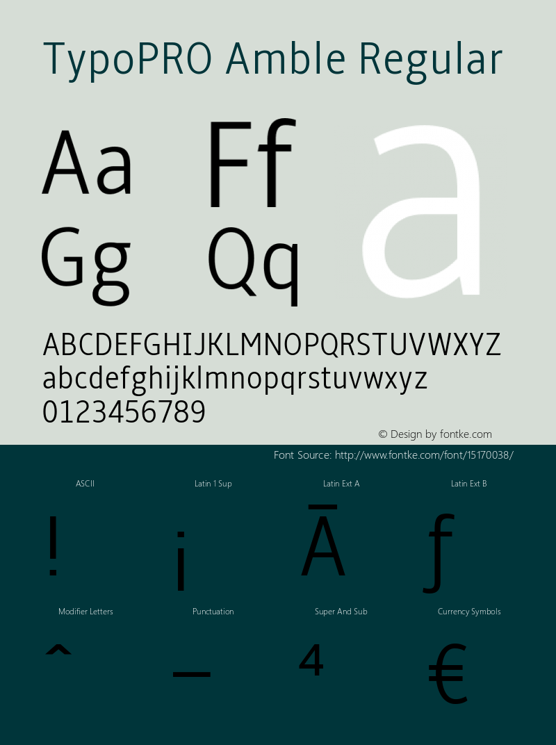 TypoPRO Amble Regular Version 1.00000; 2009 Font Sample