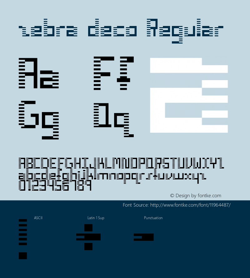 zebra deco Regular Version 1.000 Font Sample