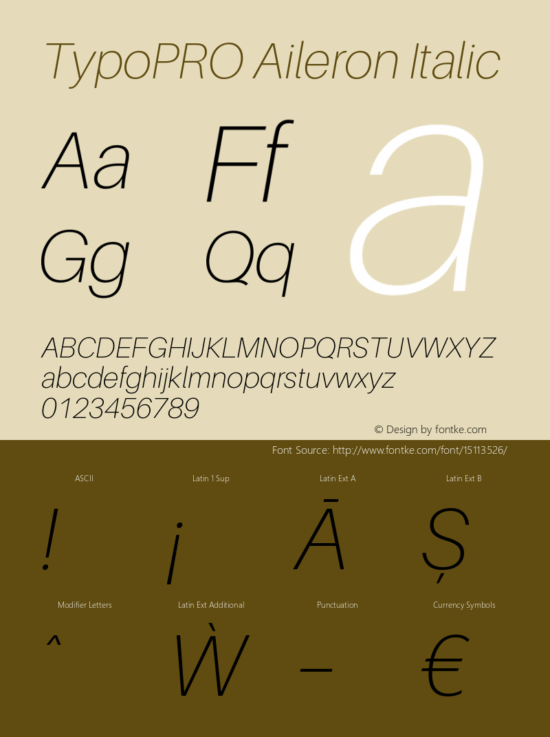 TypoPRO Aileron Italic Version 1.000;PS 001.000;hotconv 1.0.70;makeotf.lib2.5.58329 Font Sample