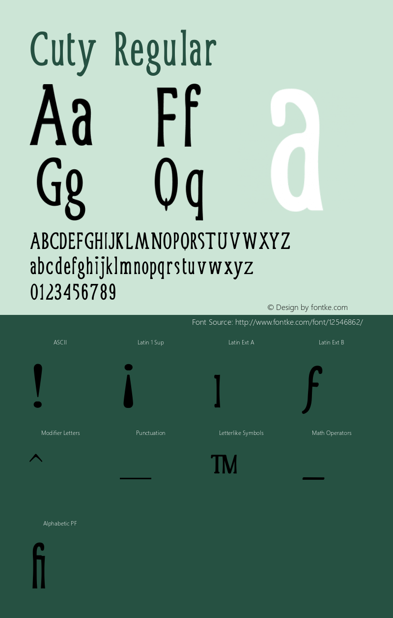 Cuty Regular 001.000 Font Sample