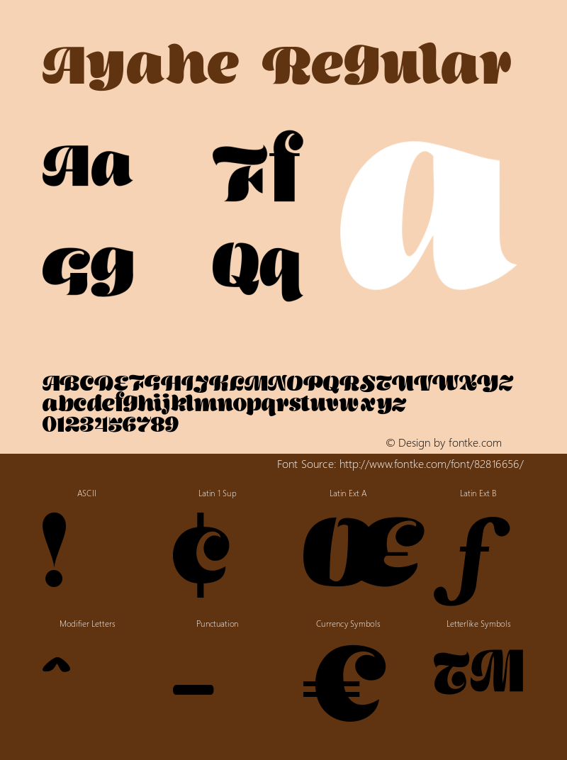 Ayahe Version 1.000 Font Sample