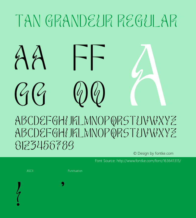 Tan Grandeur Regular Version 001.001 Font Sample