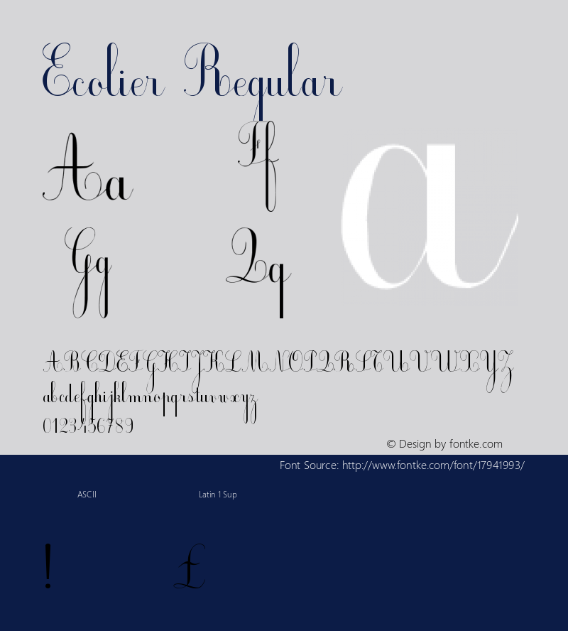 Ecolier Regular Version 1.00 Font Sample