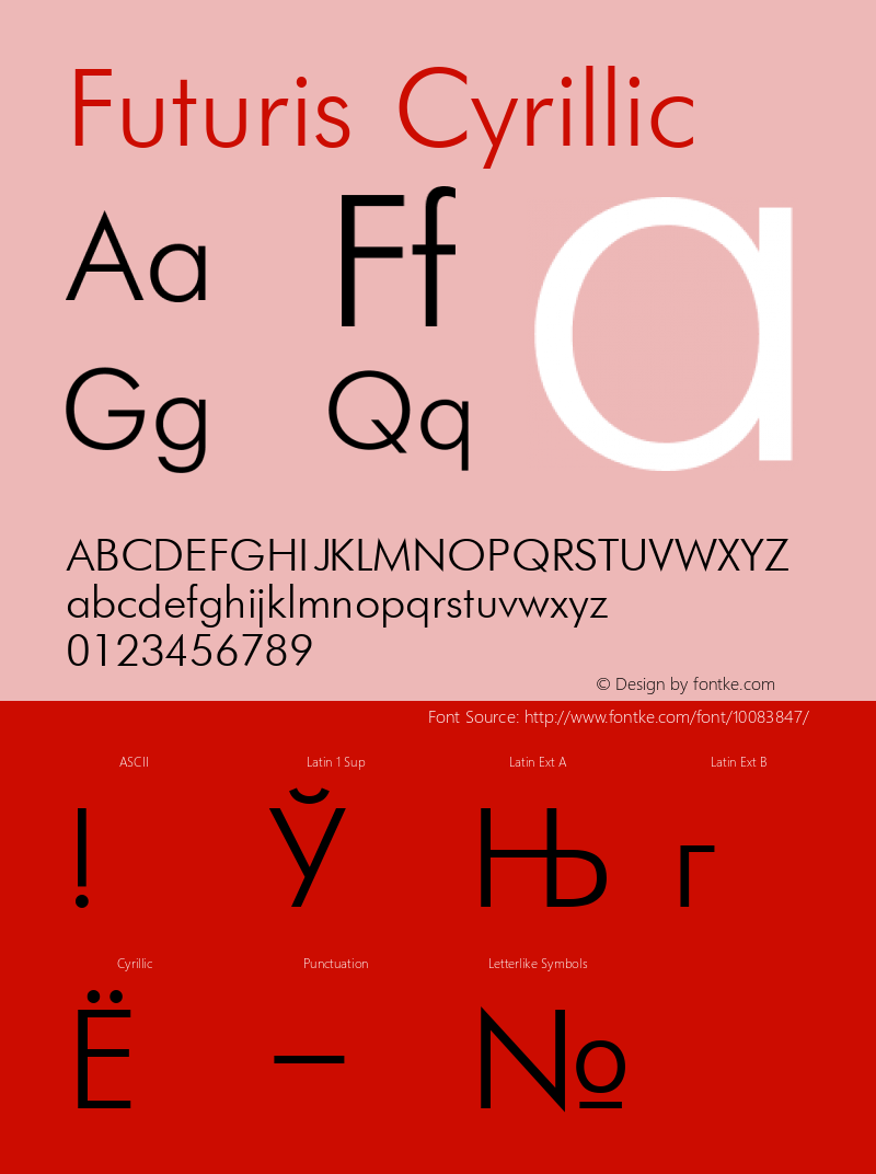 Futuris Cyrillic 001.000 Font Sample