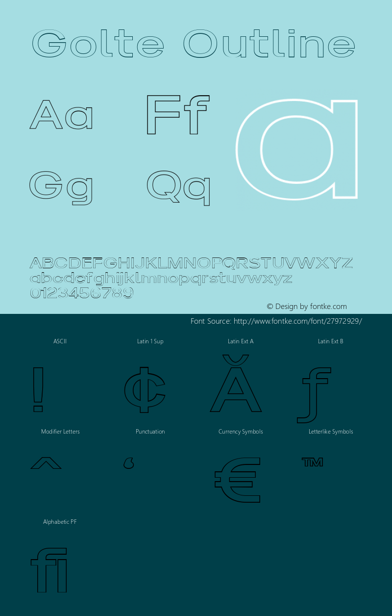 Golte Outline  Font Sample