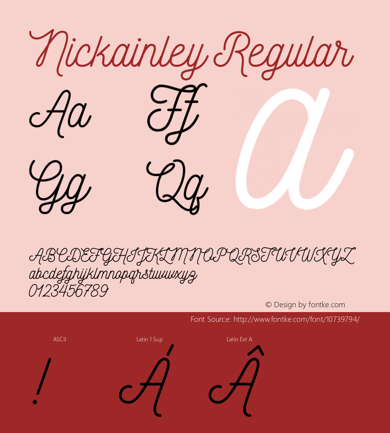 Nickainley Regular Version 001.001 Font Sample