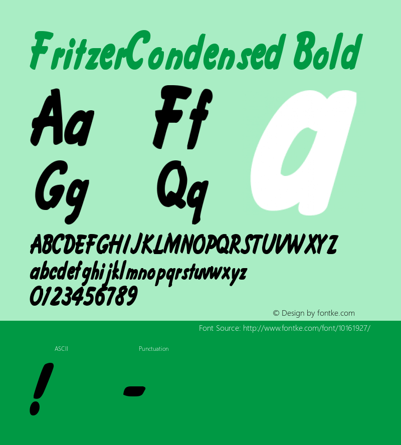 FritzerCondensed Bold Rev. 003.000 Font Sample