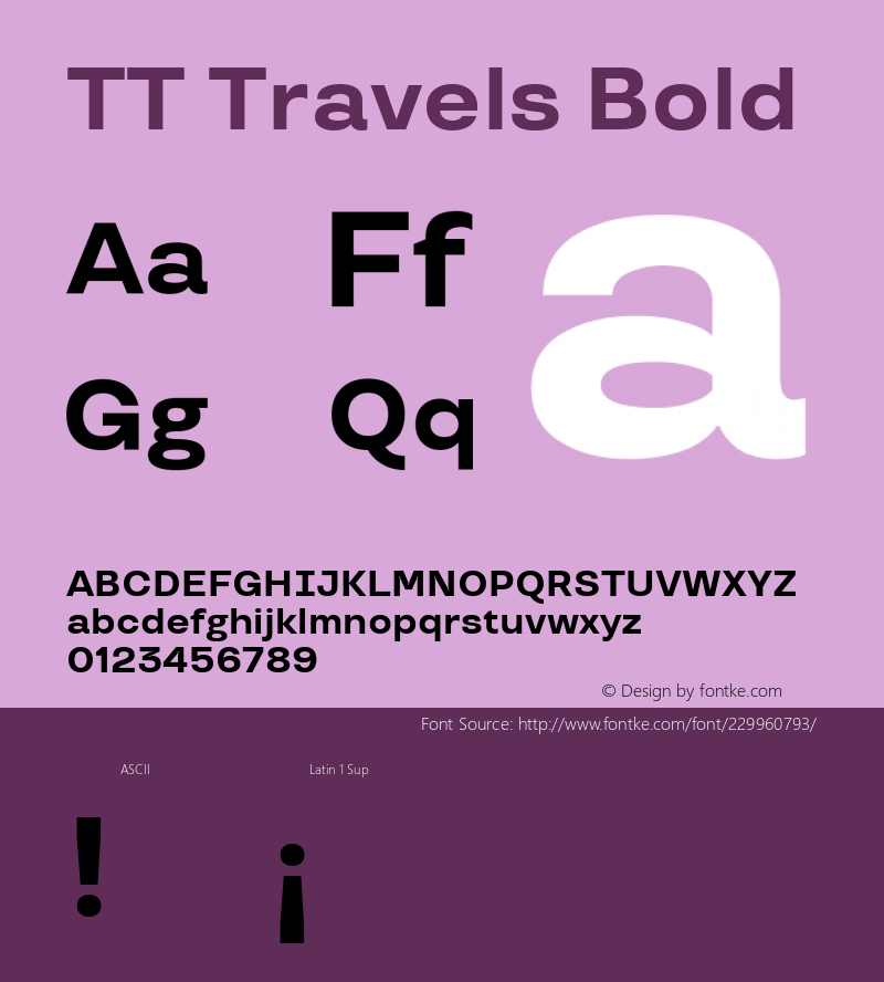 TT Travels Bold Version 1.000; ttfautohint (v1.8.1)图片样张