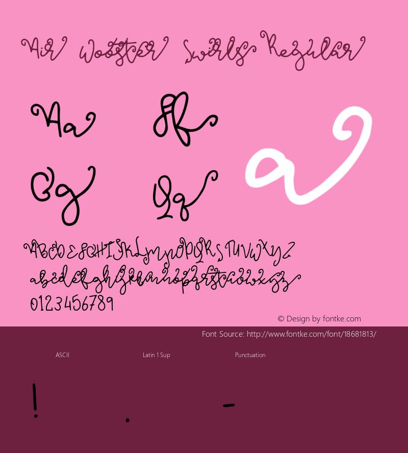 Air Wooster Swirls Regular Version 1.000 Font Sample