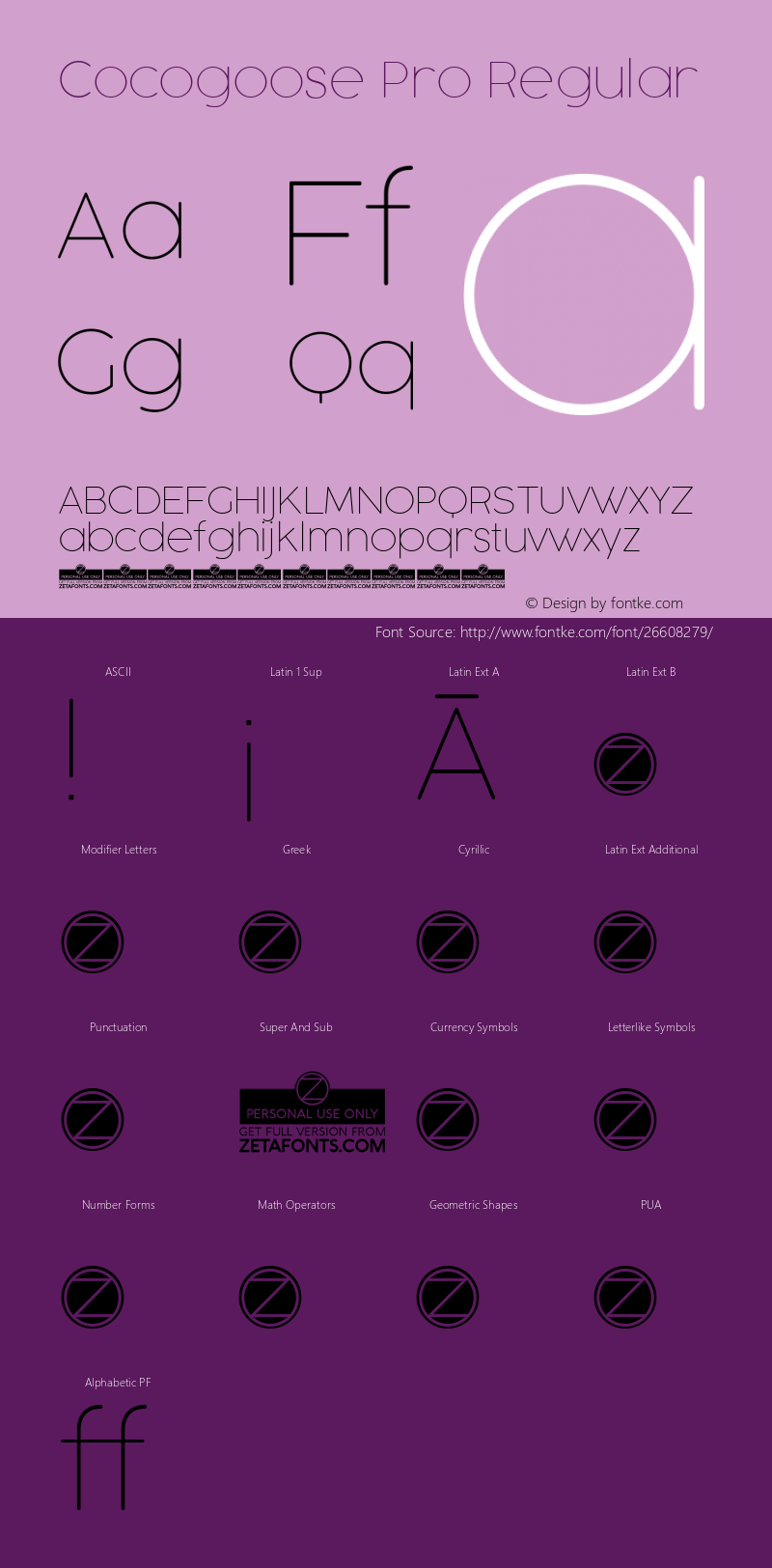 Cocogoose Pro Thin 1.000 Font Sample