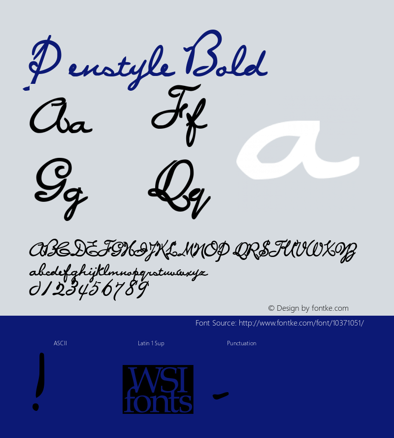 Penstyle Bold Macromedia Fontographer 4.1 7/1/96 Font Sample